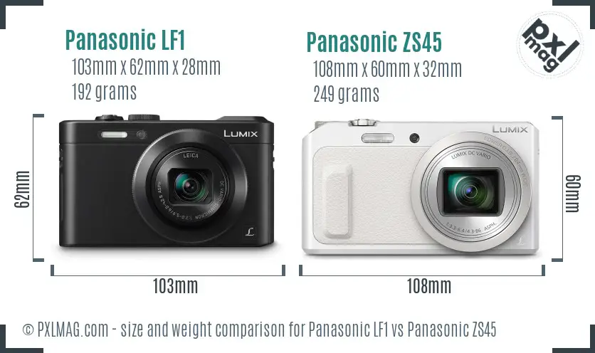 Panasonic LF1 vs Panasonic ZS45 size comparison
