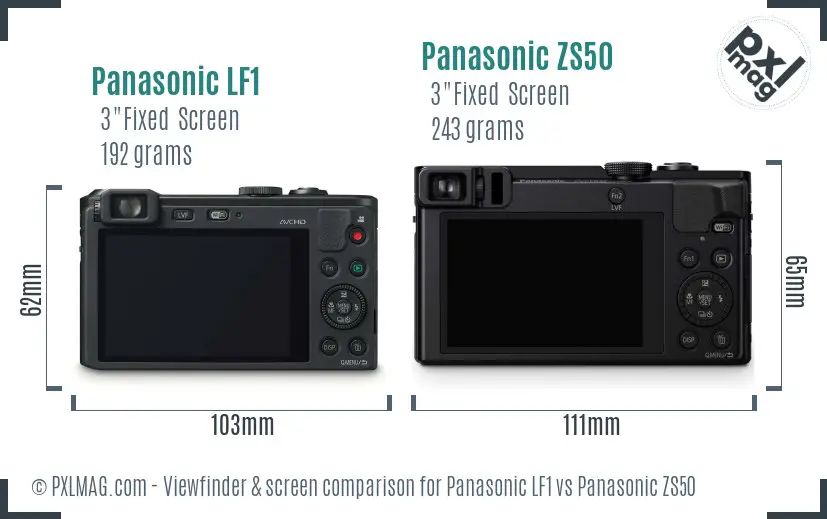 Panasonic LF1 vs Panasonic ZS50 Screen and Viewfinder comparison