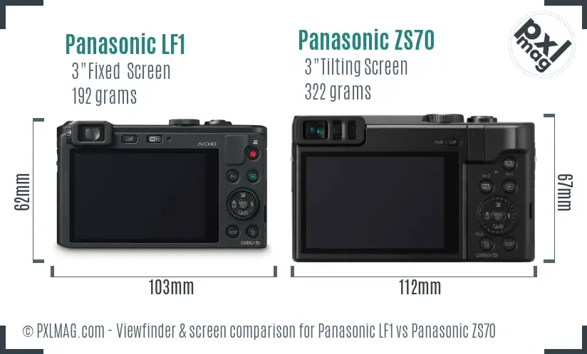 Panasonic LF1 vs Panasonic ZS70 Screen and Viewfinder comparison