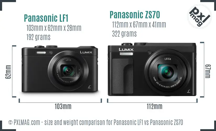 Panasonic LF1 vs Panasonic ZS70 size comparison