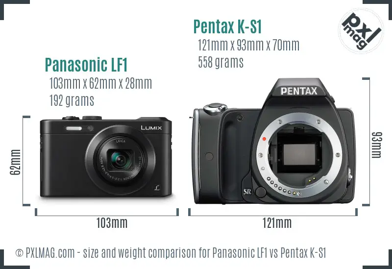Panasonic LF1 vs Pentax K-S1 size comparison