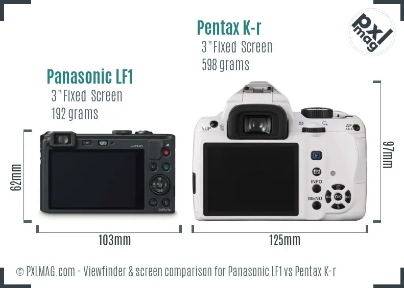 Panasonic LF1 vs Pentax K-r Screen and Viewfinder comparison