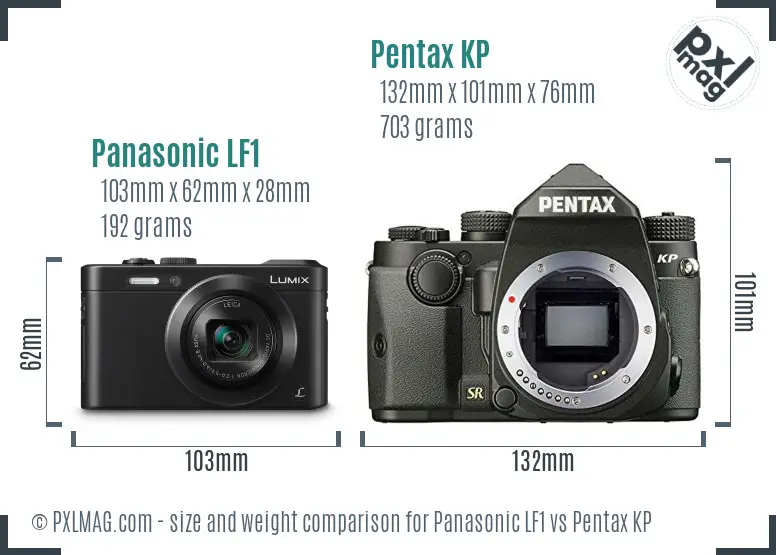 Panasonic LF1 vs Pentax KP size comparison