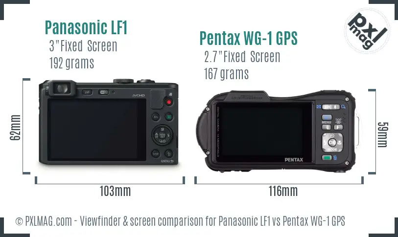 Panasonic LF1 vs Pentax WG-1 GPS Screen and Viewfinder comparison