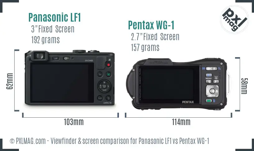 Panasonic LF1 vs Pentax WG-1 Screen and Viewfinder comparison