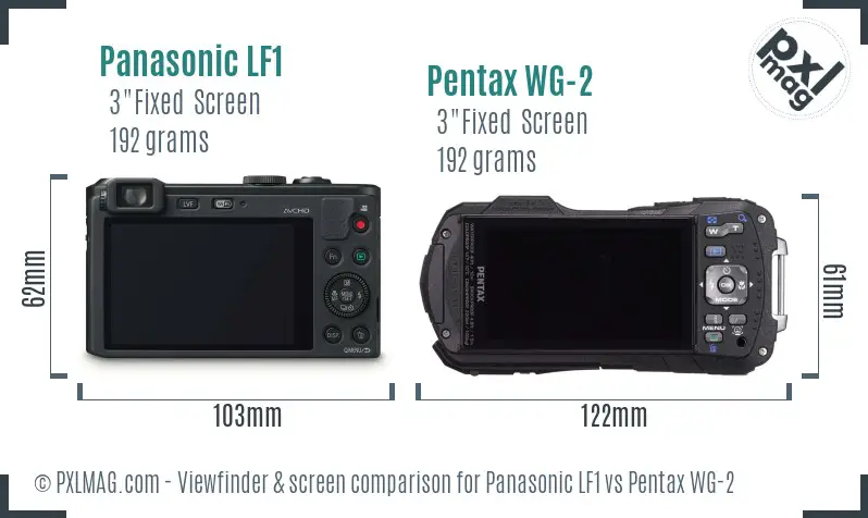 Panasonic LF1 vs Pentax WG-2 Screen and Viewfinder comparison