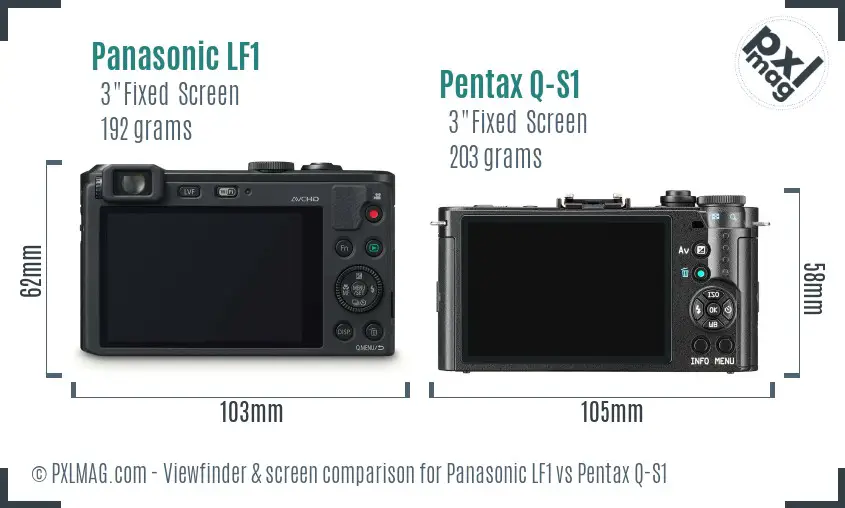 Panasonic LF1 vs Pentax Q-S1 Screen and Viewfinder comparison