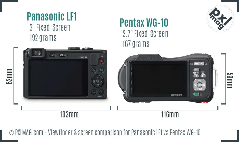 Panasonic LF1 vs Pentax WG-10 Screen and Viewfinder comparison Panasonic LF1 vs Pentax WG-10 Screen and Viewfinder comparison