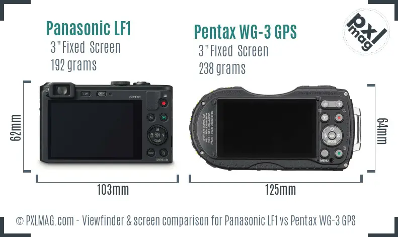 Panasonic LF1 vs Pentax WG-3 GPS Screen and Viewfinder comparison Panasonic LF1 vs Pentax WG-3 GPS Screen and Viewfinder comparison