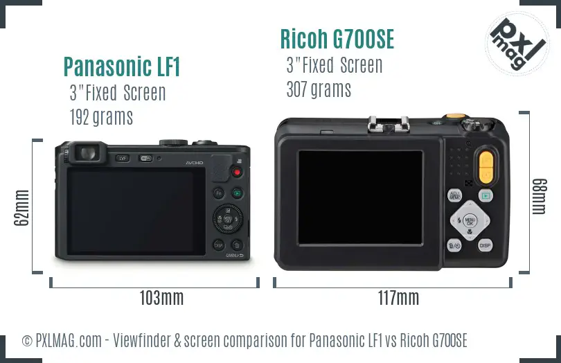Panasonic LF1 vs Ricoh G700SE Screen and Viewfinder comparison
