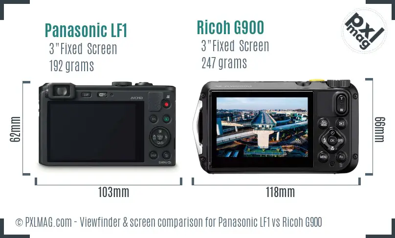 Panasonic LF1 vs Ricoh G900 Screen and Viewfinder comparison Panasonic LF1 vs Ricoh G900 Screen and Viewfinder comparison