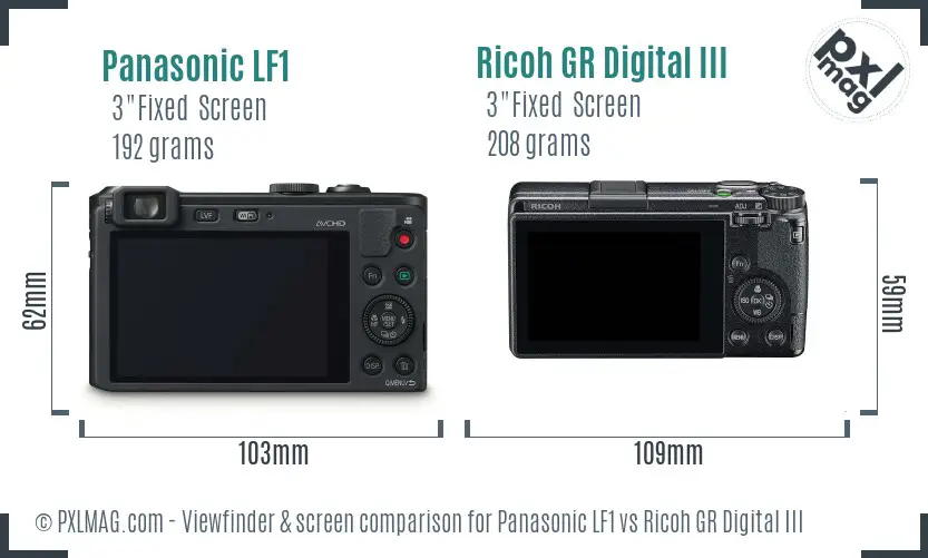 Panasonic LF1 vs Ricoh GR Digital III Screen and Viewfinder comparison Panasonic LF1 vs Ricoh GR Digital III Screen and Viewfinder comparison