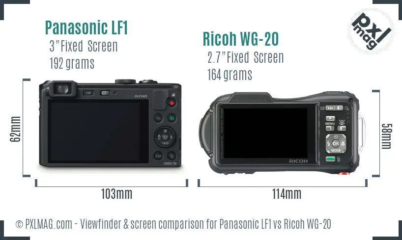 Panasonic LF1 vs Ricoh WG-20 Screen and Viewfinder comparison Panasonic LF1 vs Ricoh WG-20 Screen and Viewfinder comparison