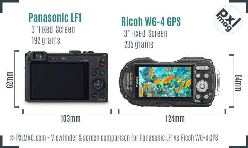 Panasonic LF1 vs Ricoh WG-4 GPS Screen and Viewfinder comparison