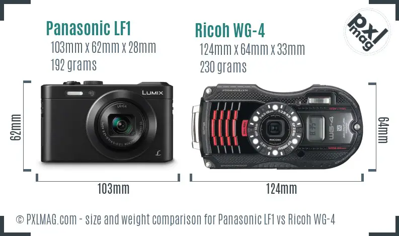 Panasonic LF1 vs Ricoh WG-4 size comparison Panasonic LF1 vs Ricoh WG-4 size comparison