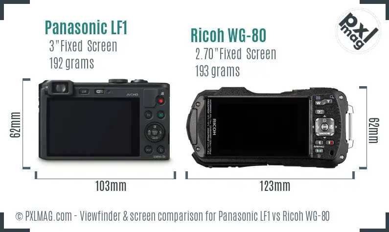 Panasonic LF1 vs Ricoh WG-80 Screen and Viewfinder comparison Panasonic LF1 vs Ricoh WG-80 Screen and Viewfinder comparison