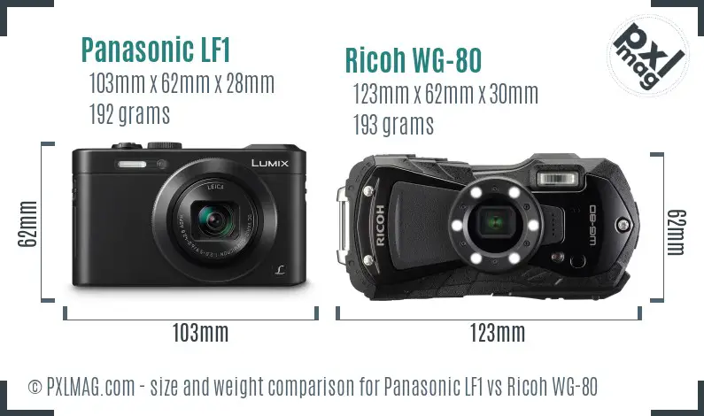 Panasonic LF1 vs Ricoh WG-80 size comparison Panasonic LF1 vs Ricoh WG-80 size comparison