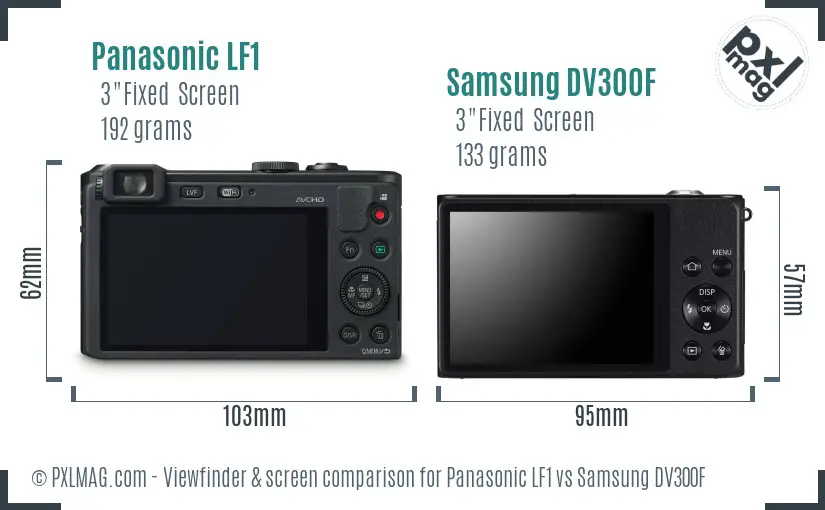 Panasonic LF1 vs Samsung DV300F Screen and Viewfinder comparison