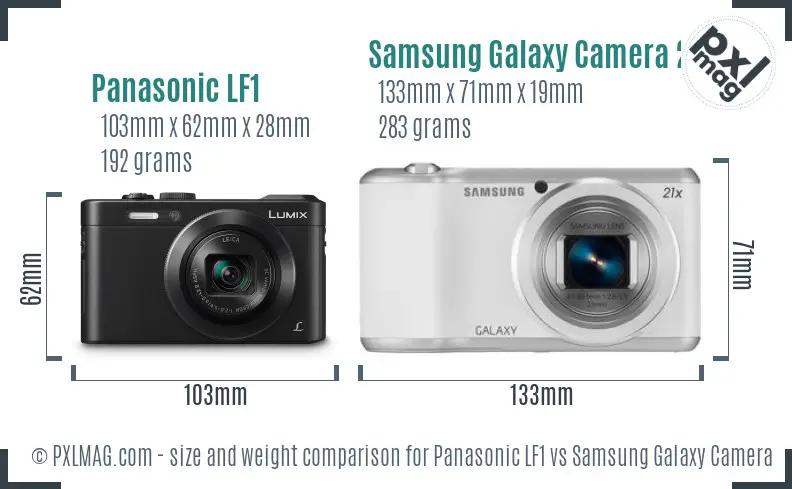 Panasonic LF1 vs Samsung Galaxy Camera 2 size comparison