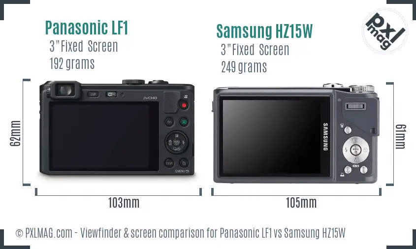 Panasonic LF1 vs Samsung HZ15W Screen and Viewfinder comparison Panasonic LF1 vs Samsung HZ15W Screen and Viewfinder comparison