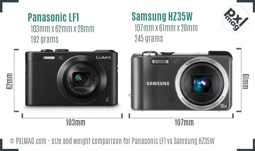 Panasonic LF1 vs Samsung HZ35W size comparison Panasonic LF1 vs Samsung HZ35W size comparison