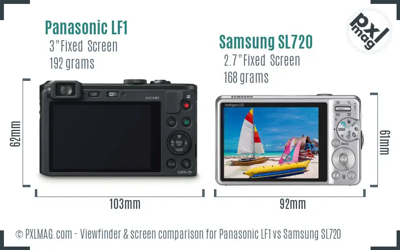 Panasonic LF1 vs Samsung SL720 Screen and Viewfinder comparison