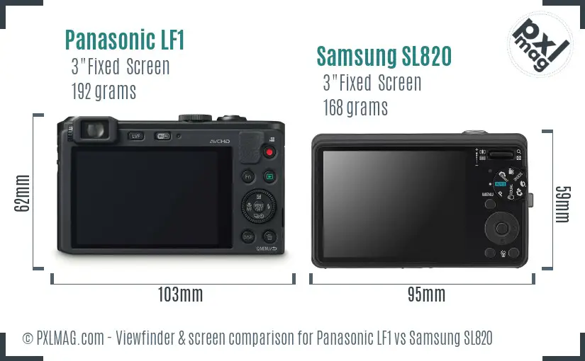 Panasonic LF1 vs Samsung SL820 Screen and Viewfinder comparison Panasonic LF1 vs Samsung SL820 Screen and Viewfinder comparison