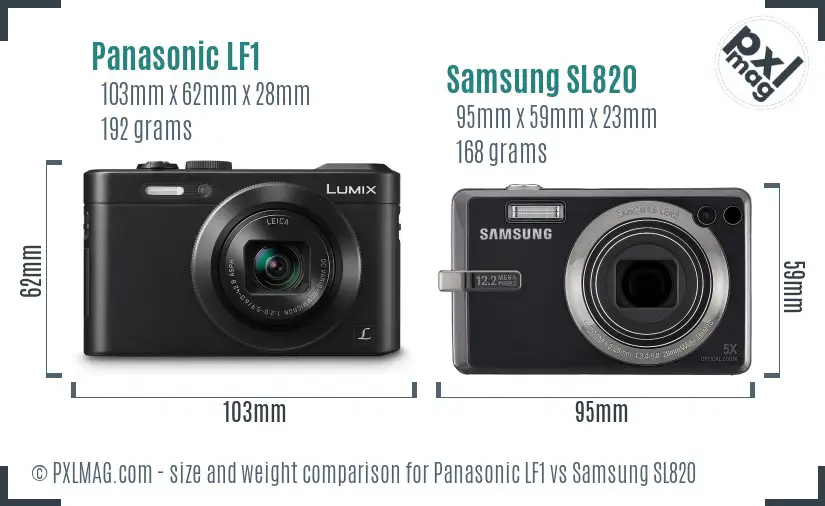 Panasonic LF1 vs Samsung SL820 size comparison Panasonic LF1 vs Samsung SL820 size comparison