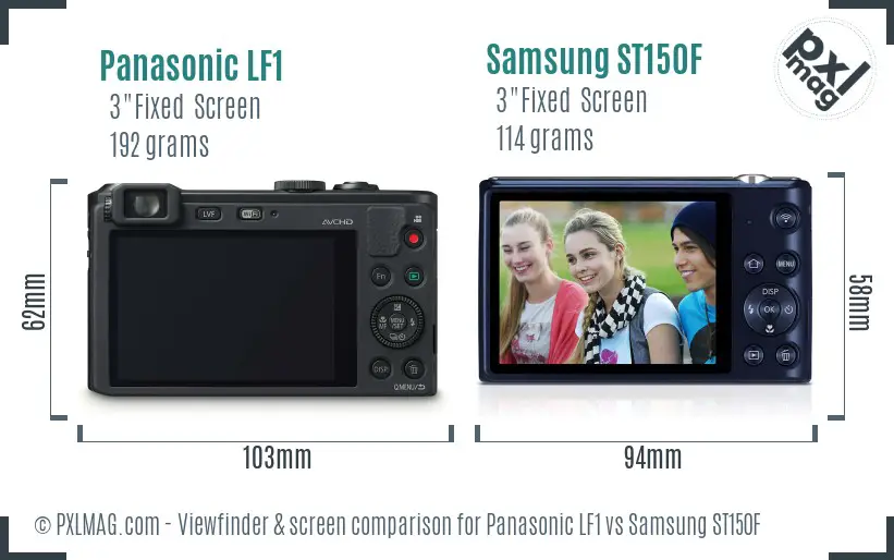 Panasonic LF1 vs Samsung ST150F Screen and Viewfinder comparison