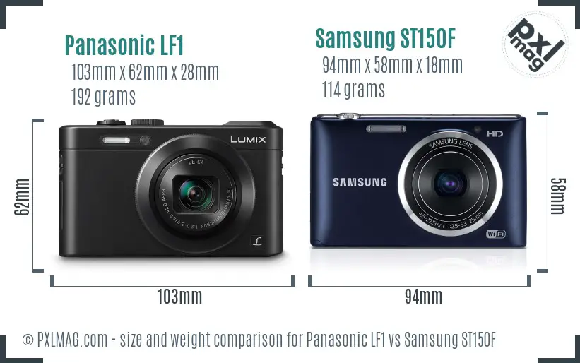 Panasonic LF1 vs Samsung ST150F size comparison