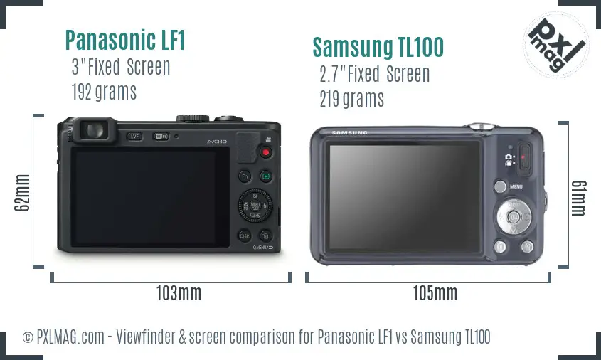 Panasonic LF1 vs Samsung TL100 Screen and Viewfinder comparison Panasonic LF1 vs Samsung TL100 Screen and Viewfinder comparison