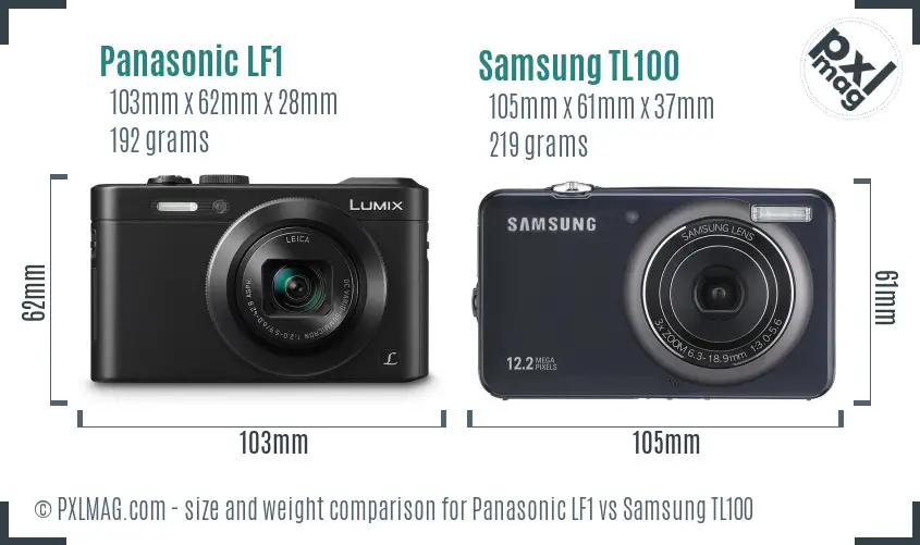 Panasonic LF1 vs Samsung TL100 size comparison Panasonic LF1 vs Samsung TL100 size comparison
