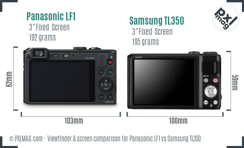 Panasonic LF1 vs Samsung TL350 Screen and Viewfinder comparison