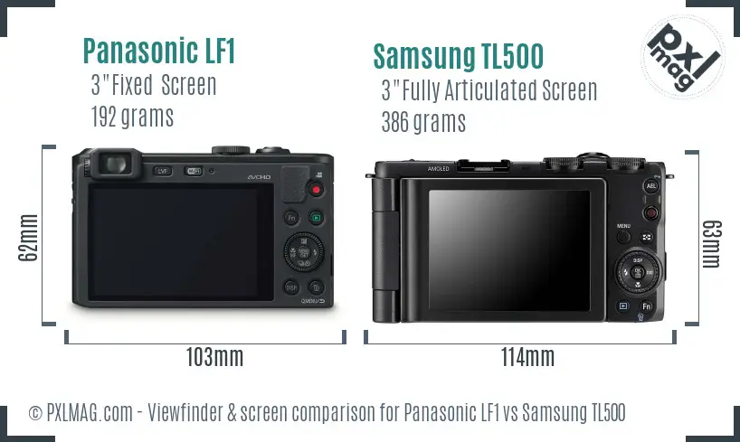Panasonic LF1 vs Samsung TL500 Screen and Viewfinder comparison Panasonic LF1 vs Samsung TL500 Screen and Viewfinder comparison