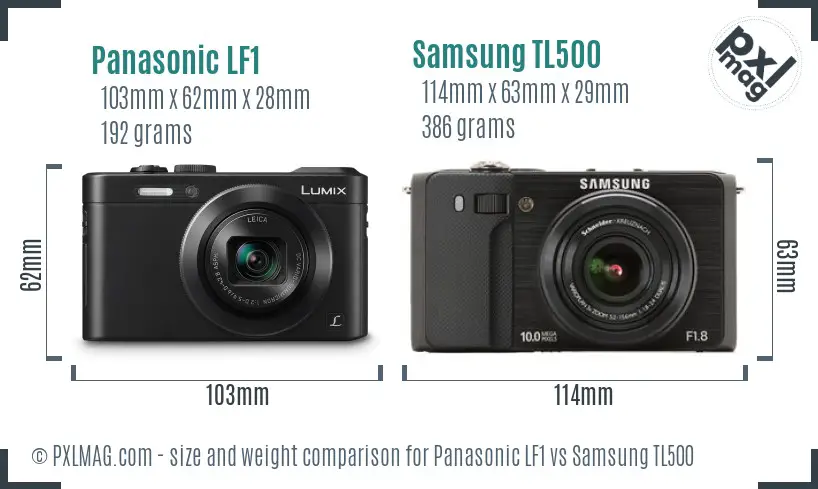 Panasonic LF1 vs Samsung TL500 size comparison Panasonic LF1 vs Samsung TL500 size comparison