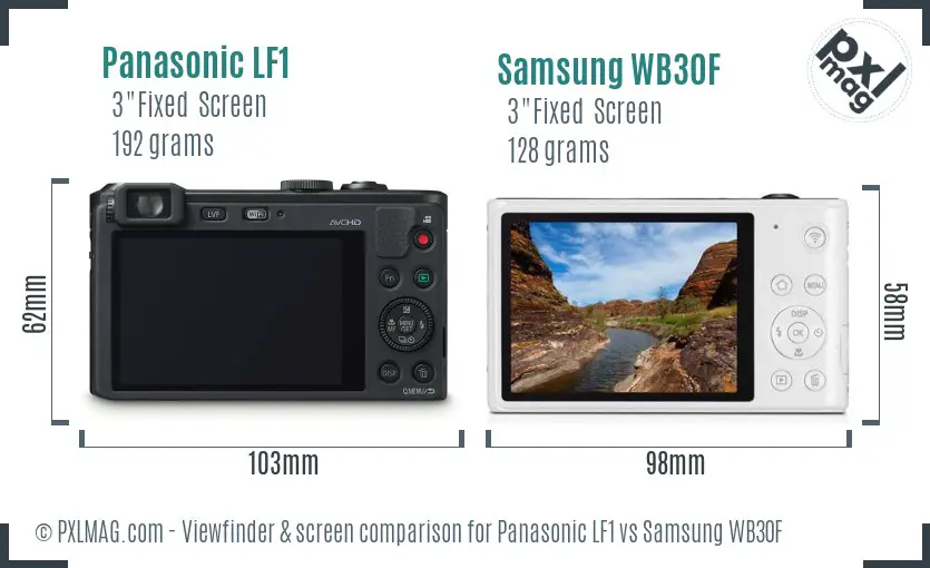 Panasonic LF1 vs Samsung WB30F Screen and Viewfinder comparison Panasonic LF1 vs Samsung WB30F Screen and Viewfinder comparison