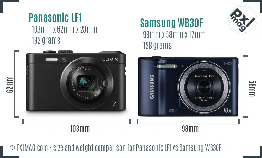 Panasonic LF1 vs Samsung WB30F size comparison Panasonic LF1 vs Samsung WB30F size comparison