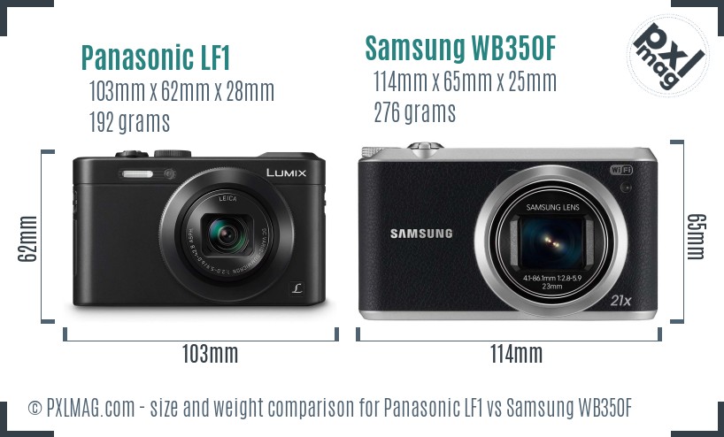 Panasonic LF1 vs Samsung WB350F size comparison Panasonic LF1 vs Samsung WB350F size comparison