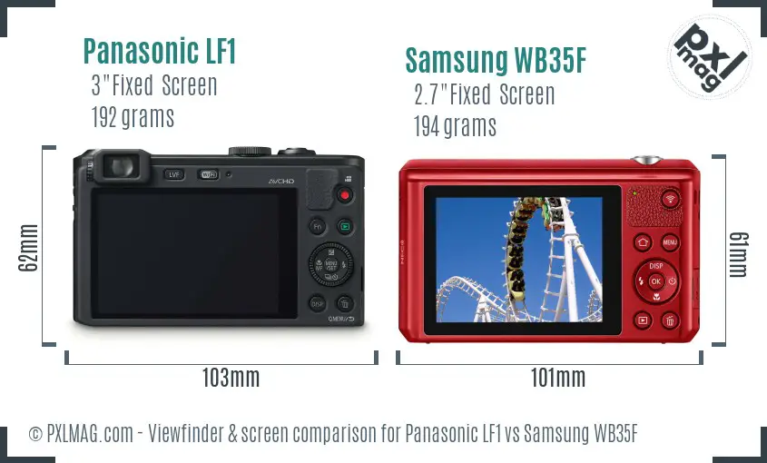 Panasonic LF1 vs Samsung WB35F Screen and Viewfinder comparison