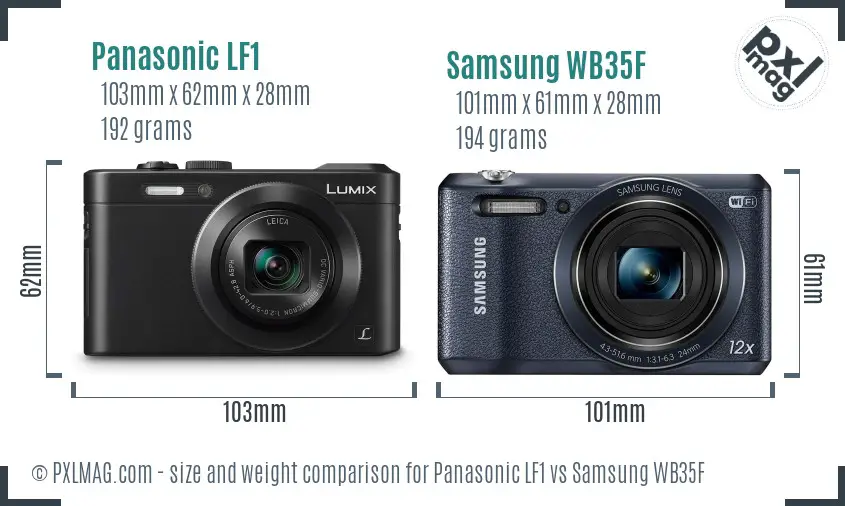 Panasonic LF1 vs Samsung WB35F size comparison