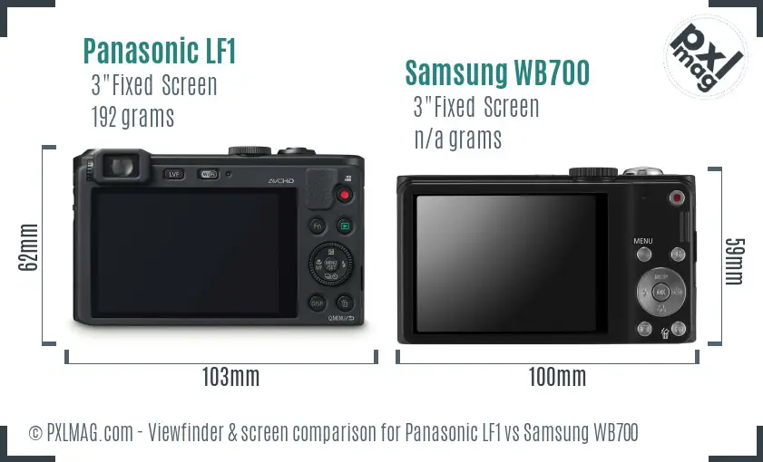 Panasonic LF1 vs Samsung WB700 Screen and Viewfinder comparison Panasonic LF1 vs Samsung WB700 Screen and Viewfinder comparison