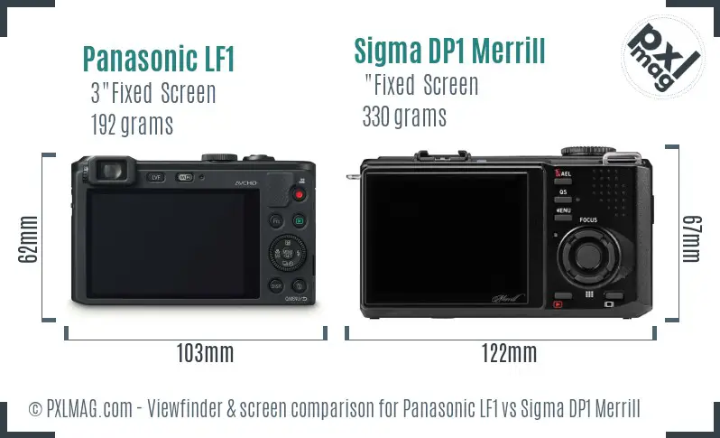 Panasonic LF1 vs Sigma DP1 Merrill Screen and Viewfinder comparison