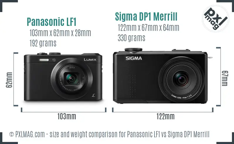Panasonic LF1 vs Sigma DP1 Merrill size comparison