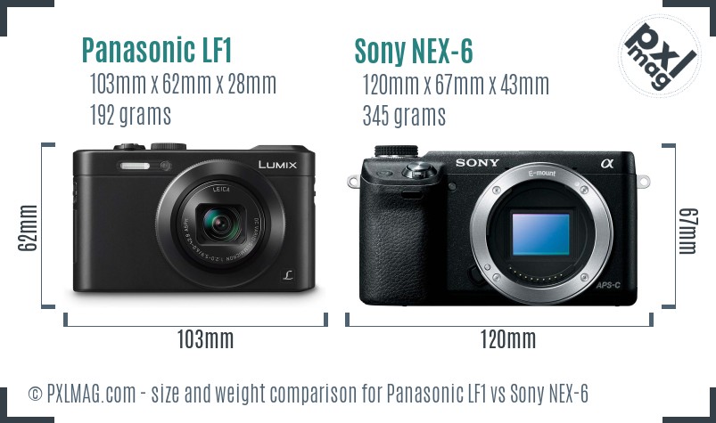 Panasonic LF1 vs Sony NEX-6 size comparison Panasonic LF1 vs Sony NEX-6 size comparison