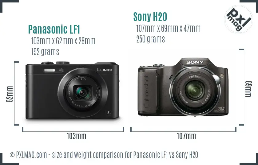 Panasonic LF1 vs Sony H20 size comparison