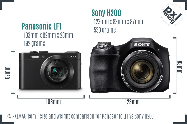 Panasonic LF1 vs Sony H200 size comparison Panasonic LF1 vs Sony H200 size comparison