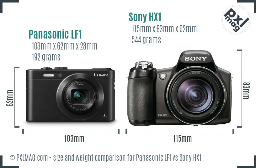 Panasonic LF1 vs Sony HX1 size comparison Panasonic LF1 vs Sony HX1 size comparison