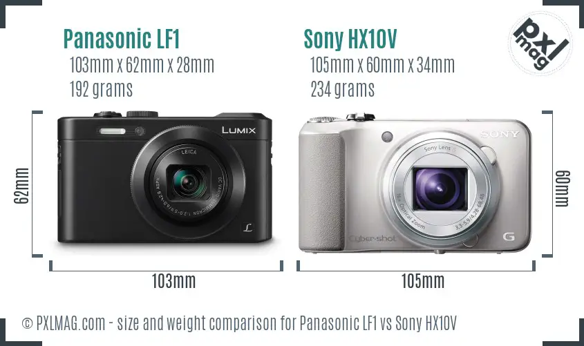 Panasonic LF1 vs Sony HX10V size comparison Panasonic LF1 vs Sony HX10V size comparison