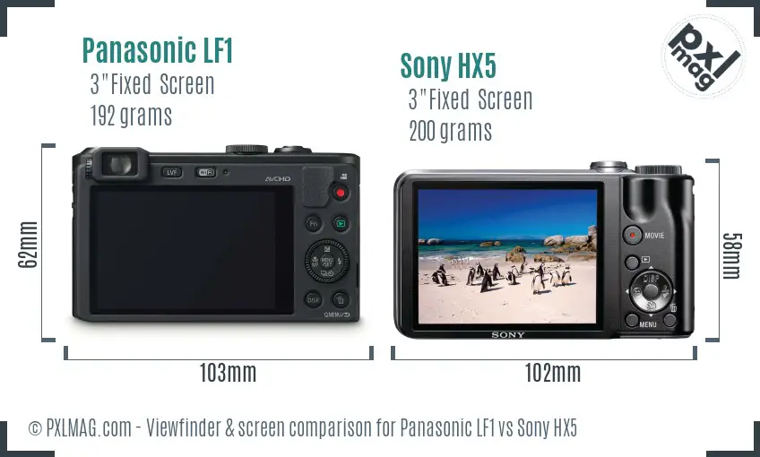 Panasonic LF1 vs Sony HX5 Screen and Viewfinder comparison Panasonic LF1 vs Sony HX5 Screen and Viewfinder comparison