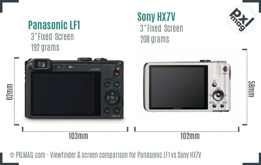 Panasonic LF1 vs Sony HX7V Screen and Viewfinder comparison Panasonic LF1 vs Sony HX7V Screen and Viewfinder comparison